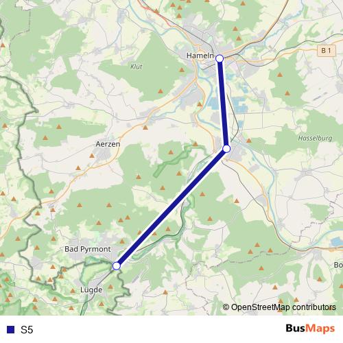 S5 bus Line Map
