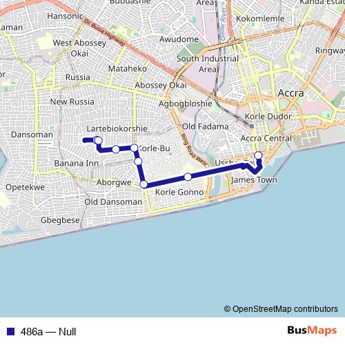 486a bus Line Map