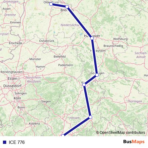 ICE 776 rail Line Map