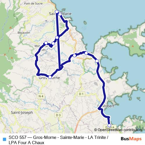 SCO 557 bus Line Map