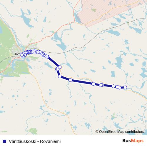 Vanttauskoski - Rovaniemi bus Line Map