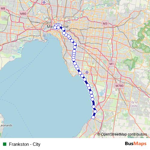 Frankston - City metro Line Map