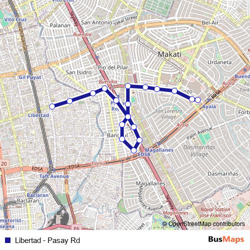 Libertad - Pasay Rd bus Line Map