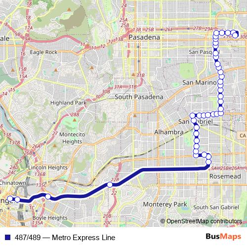 487/489 bus Line Map
