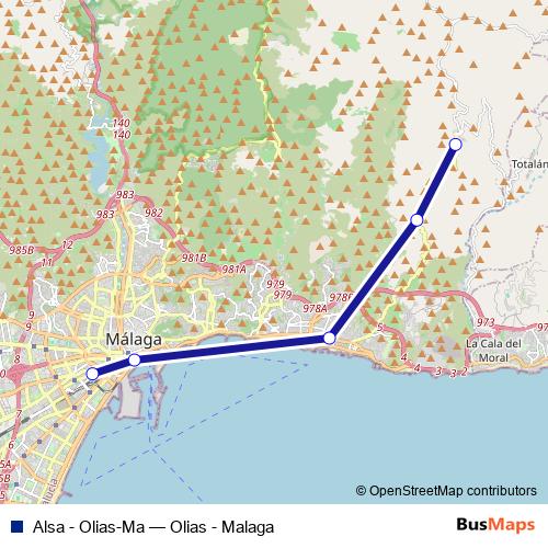 Alsa - Olias-Ma bus Line Map