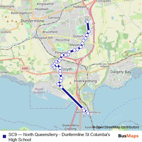 SC9 bus Line Map