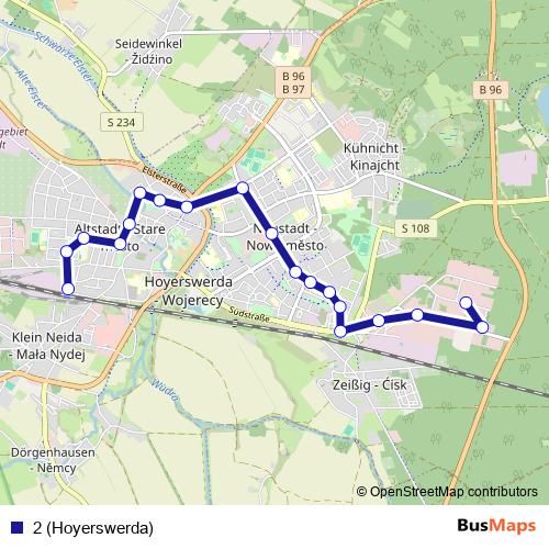 2 (Hoyerswerda) bus Line Map