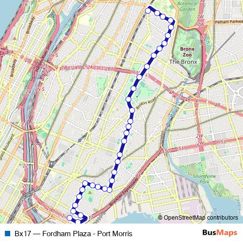 Bx17 bus Line Map