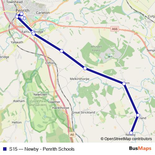 S15 bus Line Map