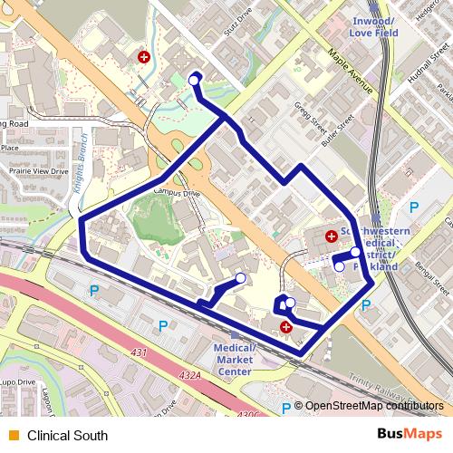 Clinical South bus Line Map