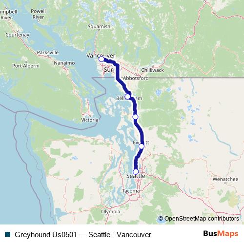 Greyhound Us0501 bus Line Map