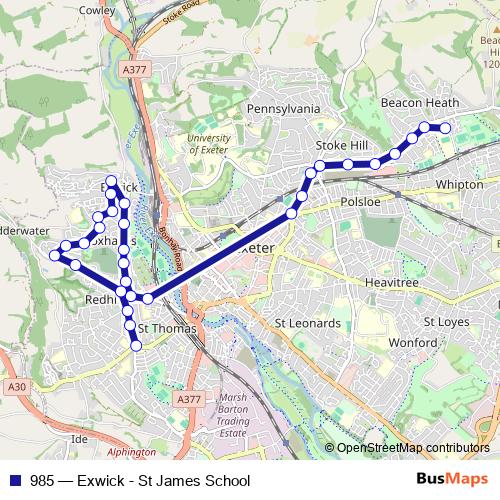 985 bus Line Map