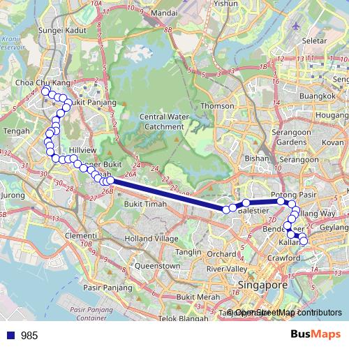 985 bus Line Map