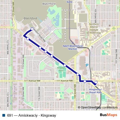 691 bus Line Map