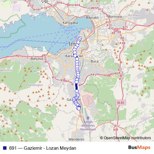 691 bus Line Map