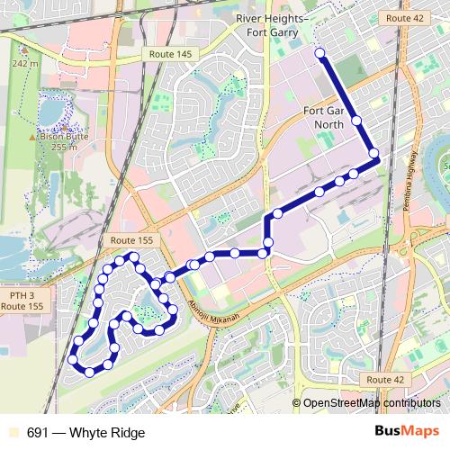 691 bus Line Map