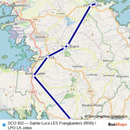 SCO 932 bus Line Map