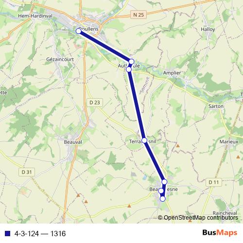 4-3-124 bus Line Map