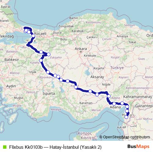 Flixbus Kk0103b bus Line Map