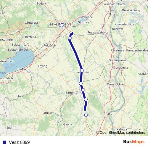 Vesz 8399 rail Line Map