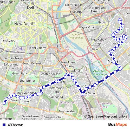 493down bus Line Map