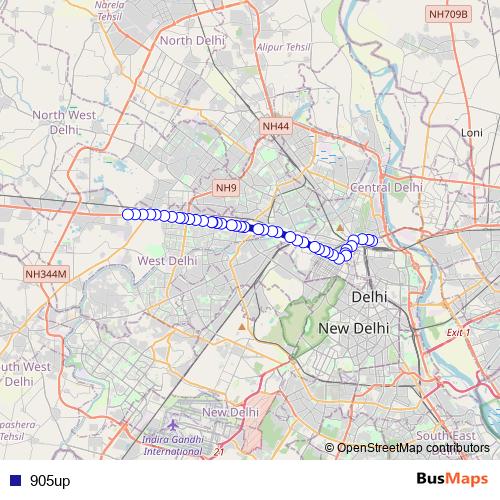 905up bus Line Map