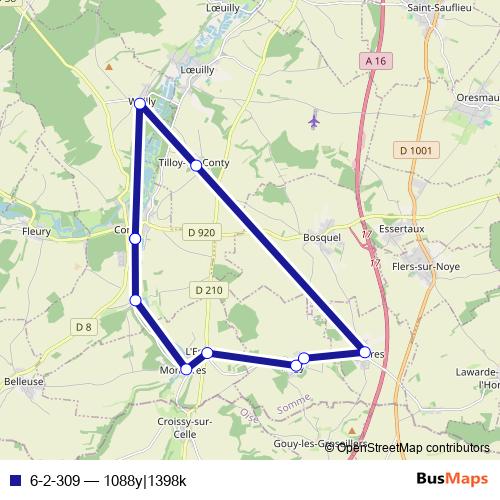 6-2-309 bus Line Map