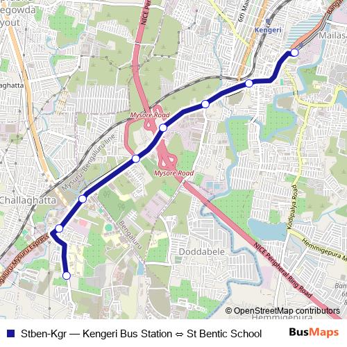 Stben-Kgr bus Line Map
