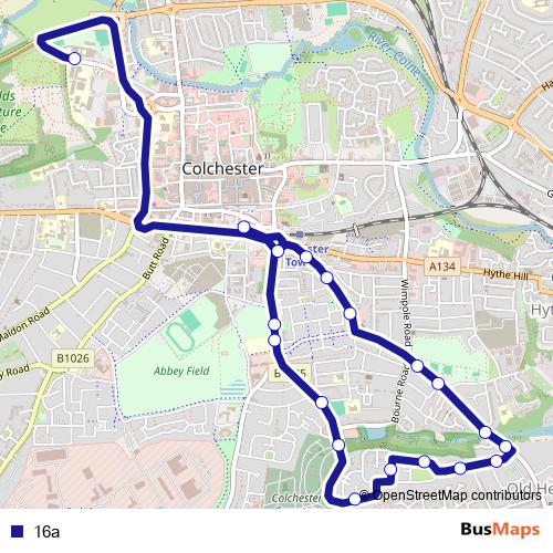 16a bus Line Map
