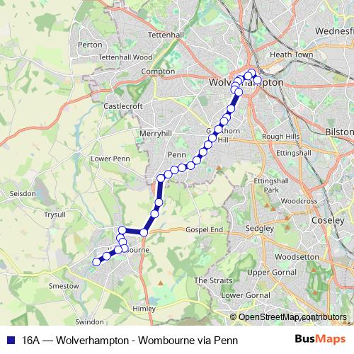 16A bus Line Map