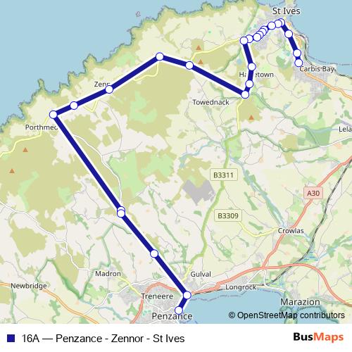 16A bus Line Map