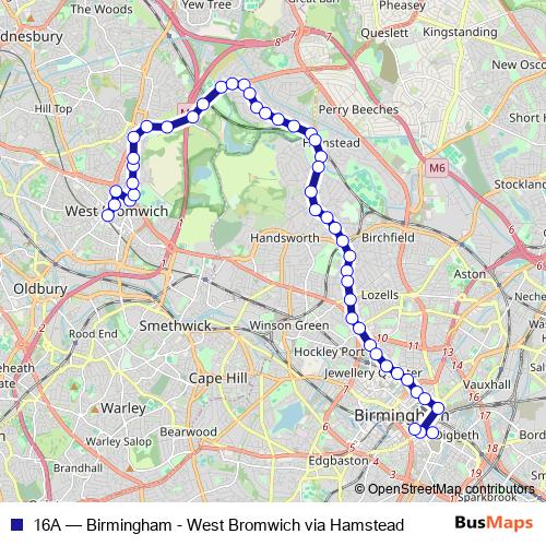 16A bus Line Map