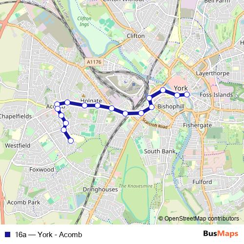 16a bus Line Map