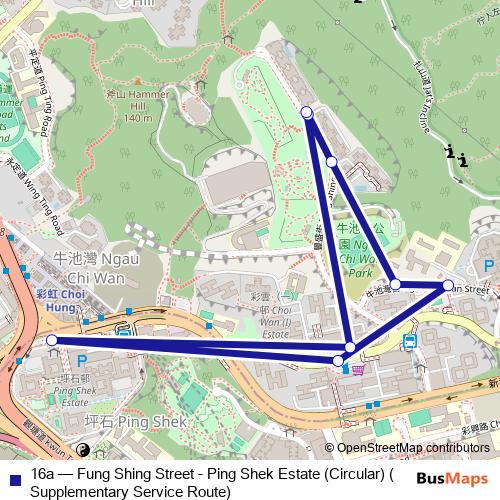 16a bus Line Map