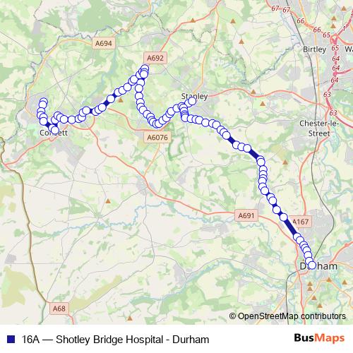 16A bus Line Map