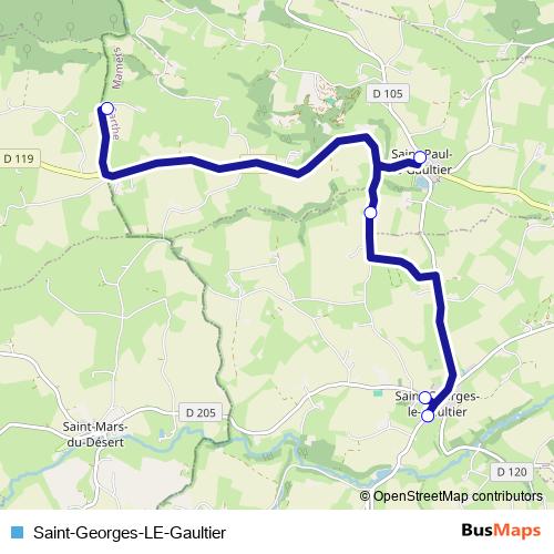 Saint-Georges-LE-Gaultier bus Line Map