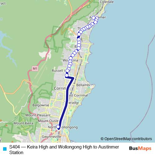 S404 bus Line Map
