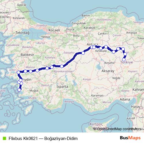 Flixbus Kk0621 bus Line Map