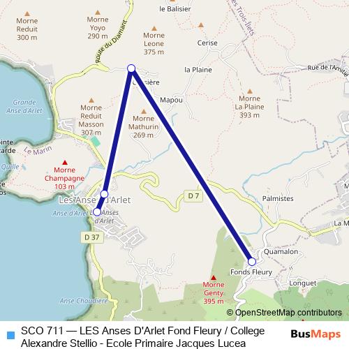 SCO 711 bus Line Map