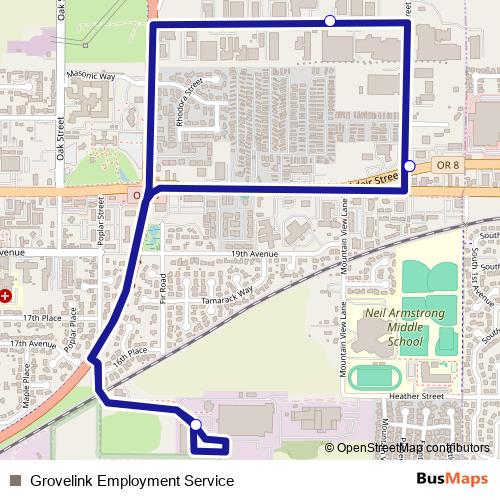 Grovelink Employment Service bus Line Map