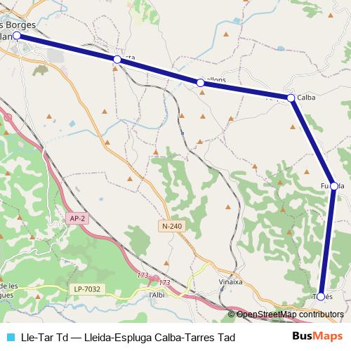 Lle-Tar Td bus Line Map