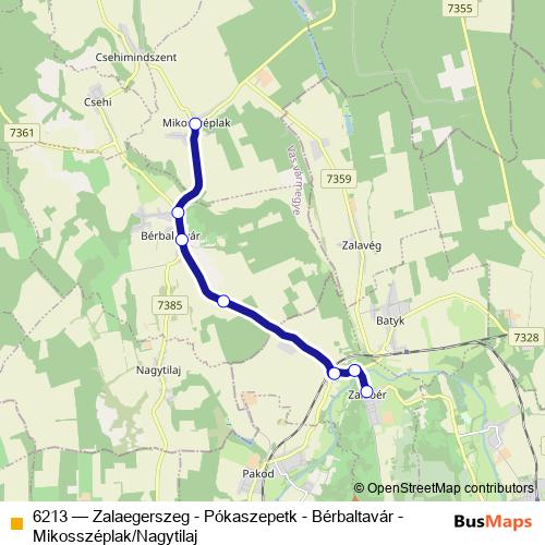 6213 bus Line Map