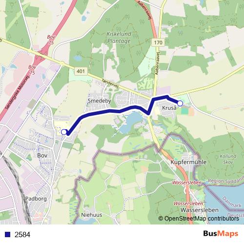 2584 bus Line Map