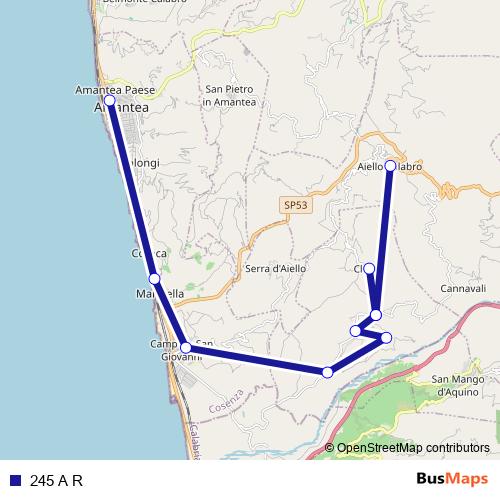 245 A R bus Line Map