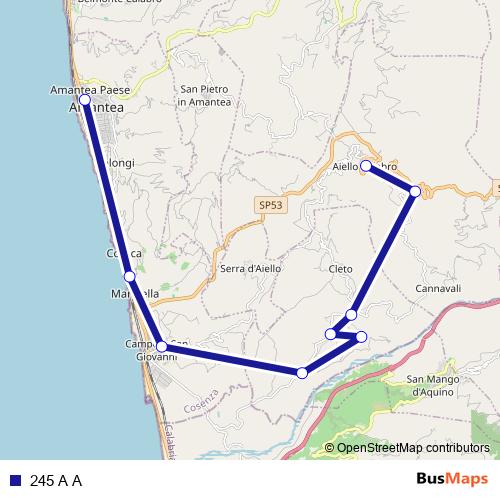 245 A A bus Line Map