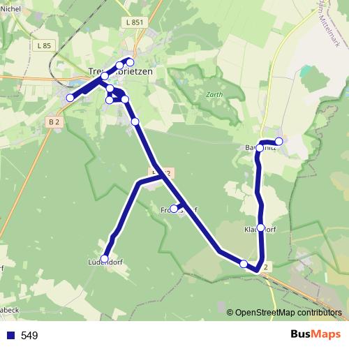 549 bus Line Map
