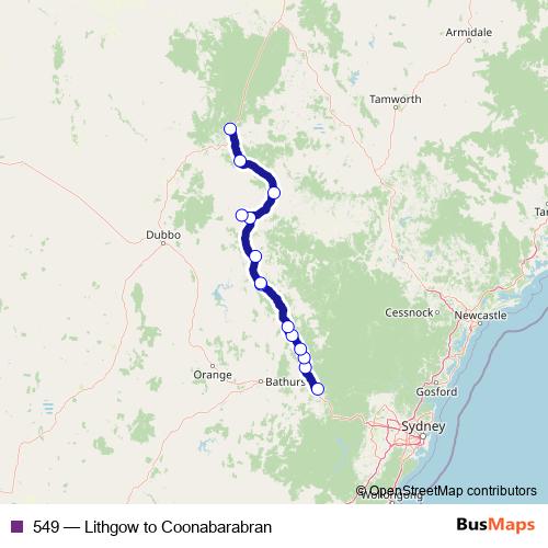549 bus Line Map