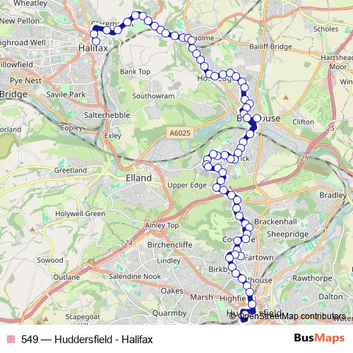 549 bus Line Map