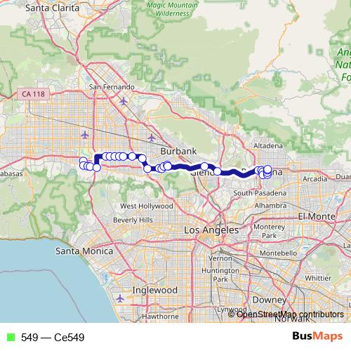 549 bus Line Map