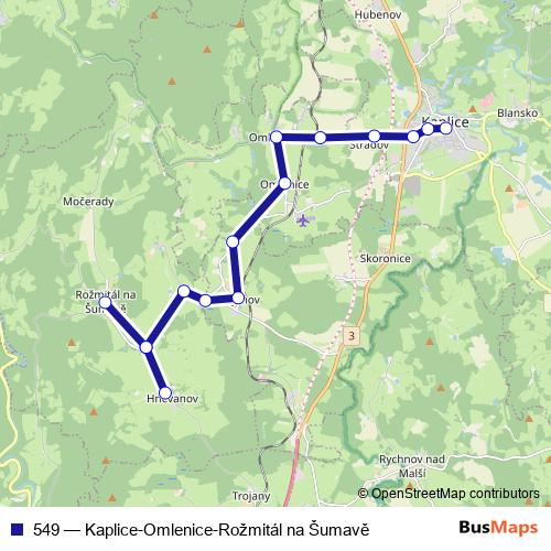 549 bus Line Map